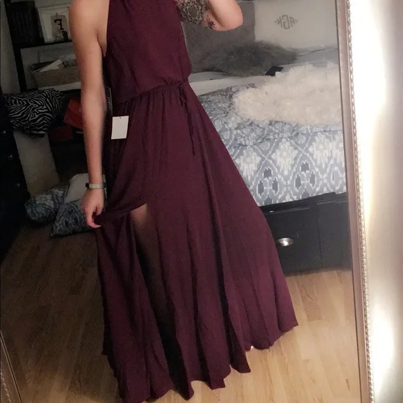 green emerald velvet dress Simple A Line V Neck Purple Tulle Long Prom Dresses with High Slit, V –  Shiny Party main image 0
